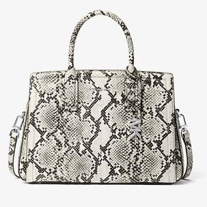 NWT Michael Michael Kors Laila Medium Snake Embossed Satchel
